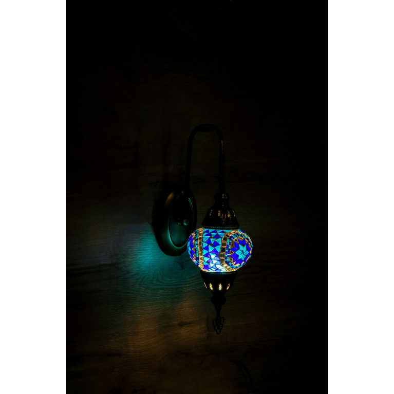 Wall lamp, blue mosaic